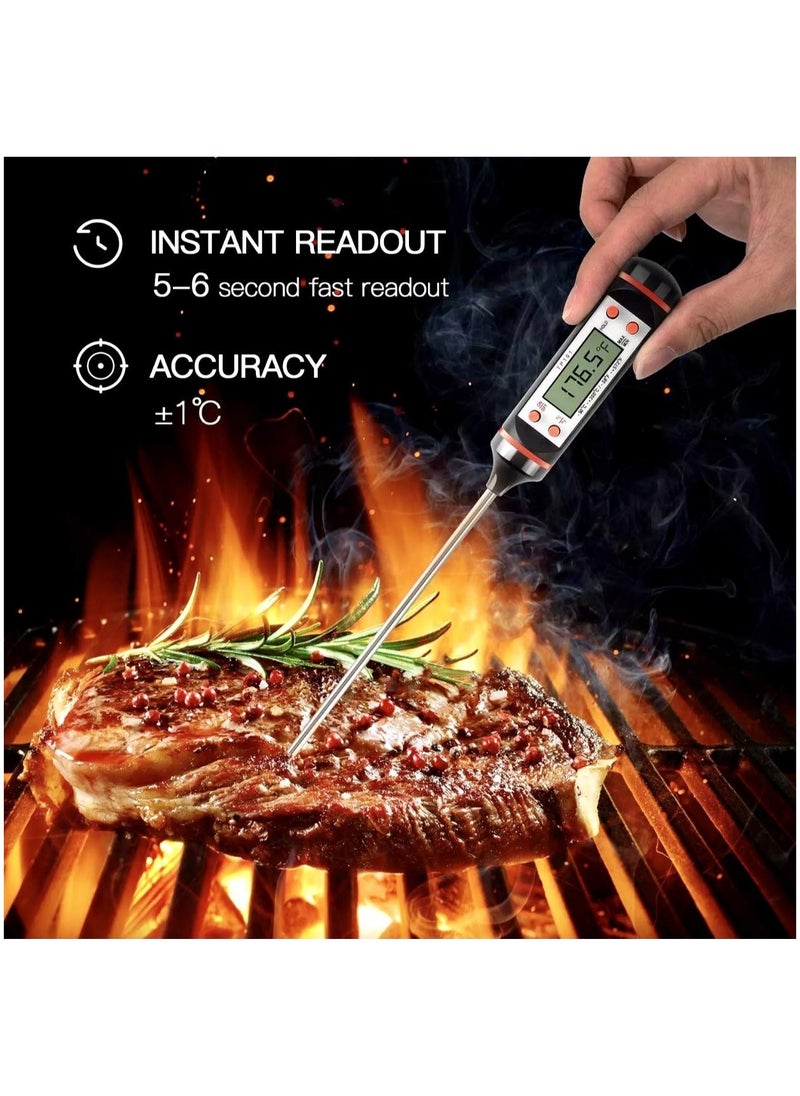 Rubik - Multi-Functional Digital Thermometer Temperature Meter Detector for Car Auto Air Conditioning A/C, Cooking Thermometer, Meat, Milk, Grill, Candy, BBQ, Soup, Turkey, Roast & Baking - Image 1