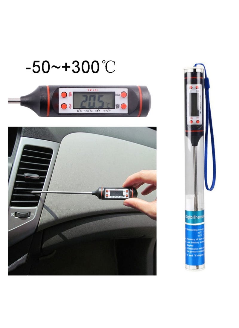 Rubik - Multi-Functional Digital Thermometer Temperature Meter Detector for Car Auto Air Conditioning A/C, Cooking Thermometer, Meat, Milk, Grill, Candy, BBQ, Soup, Turkey, Roast & Baking - Image 1