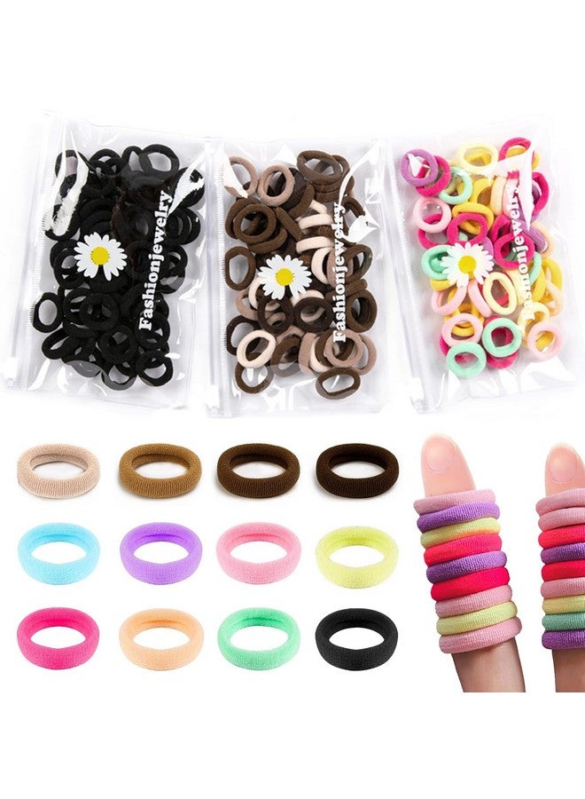 Bluezoo 300Pcs Baby Hair Ties Soft Nylon Seamless Small Elastics Ponytail Holders for Little Girls Toddler Kids Teens Women, No Pull No Damage Hair Bands Accessories, 12 Colors, Diameter 0.8In, BlueZOO - Image 2