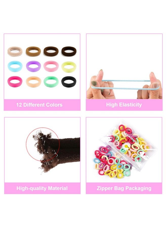 Bluezoo 300Pcs Baby Hair Ties Soft Nylon Seamless Small Elastics Ponytail Holders for Little Girls Toddler Kids Teens Women, No Pull No Damage Hair Bands Accessories, 12 Colors, Diameter 0.8In, BlueZOO - Image 4