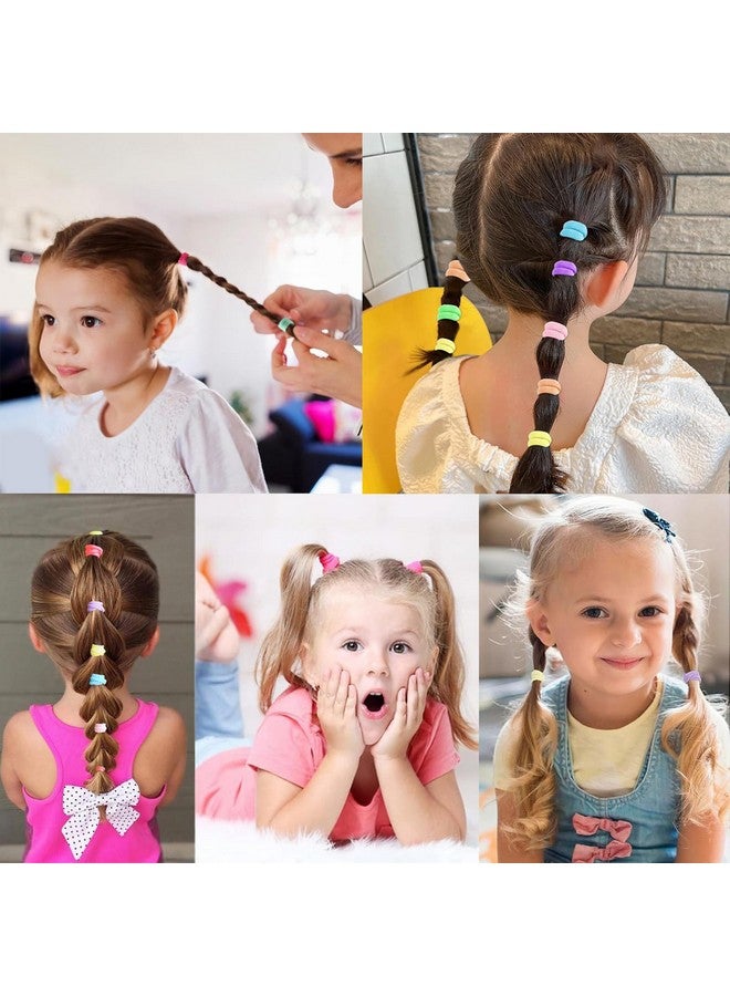 Bluezoo 300Pcs Baby Hair Ties Soft Nylon Seamless Small Elastics Ponytail Holders for Little Girls Toddler Kids Teens Women, No Pull No Damage Hair Bands Accessories, 12 Colors, Diameter 0.8In, BlueZOO - Image 5