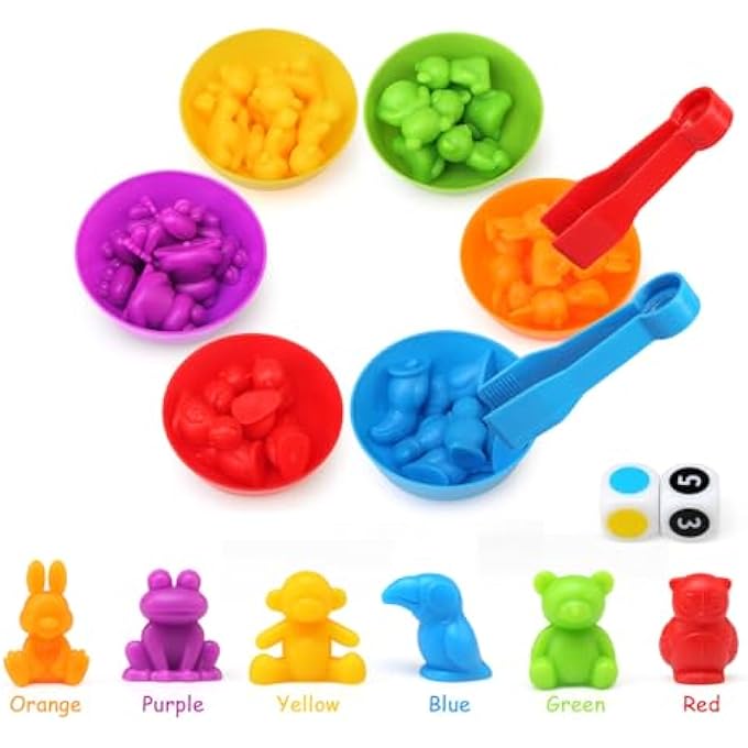 MONTESSORI GAMES 3 4 5 YEARS OLD, MONTESSORI EDUCATIONAL TOY GAME COLOR COMBINATION, TOYS STACKING MATH SKILLS AND CLASSIFICATION GIFT FOR CHILDREN - Image 5