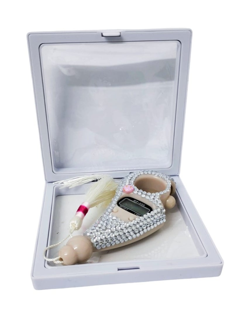 Diamond sparkling  Digital Tasbih Talley Counter White  - Image 2