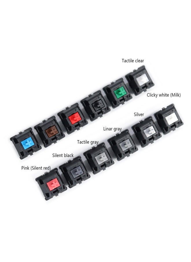 Cherry Axis Mx Switch Black Red Tea Green White Milk Green Segment Gray Linear Gray Silent Red Silent Black Axis-Color:cherry Black Shaft