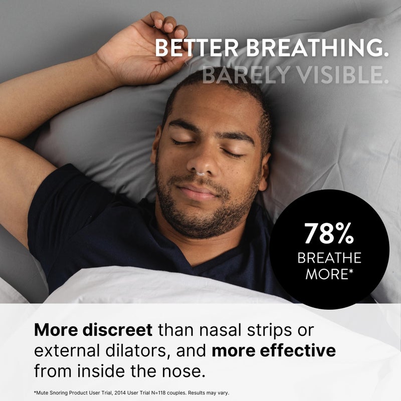 Rhinomed Mute Nasal Dilator Snoring Solution | Large 3 Pack | Snore Less & Sleep Better | Nasal Strip Alternative | Comfortable Breathing Aids for Better Sleep & Improved Airflow - Image 2
