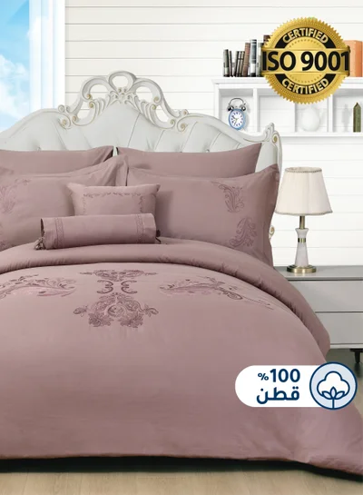 Master Home Textile Master Cotton Embroidery Comforter Sets, Fits 200 x 200 cm Double Size Bed, 8 Pcs King Size, 200 TC Cotton