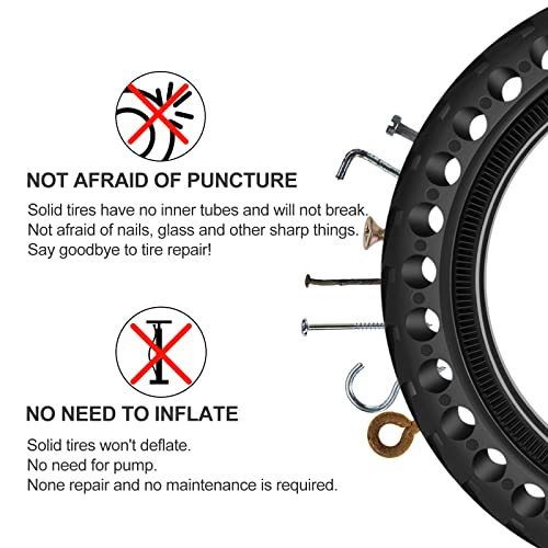 BANGTING 2PCS 8.5x2 inches Solid Tires for Electric Scooter, 8 1/2 x2 Tire for Gotrax GXL V2 / XR/APEX, 50/75-6.1 Tire Replacement for Xiaomi Pro 2 / M365 / 1S and All 8.5'' Scooter Tires - Image 3