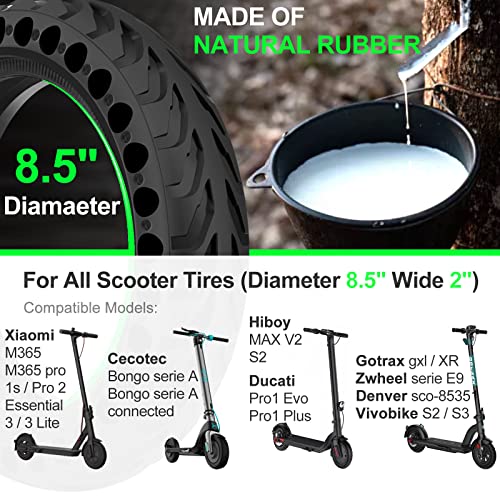 BANGTING 2PCS 8.5x2 inches Solid Tires for Electric Scooter, 8 1/2 x2 Tire for Gotrax GXL V2 / XR/APEX, 50/75-6.1 Tire Replacement for Xiaomi Pro 2 / M365 / 1S and All 8.5'' Scooter Tires - Image 5