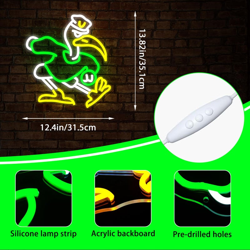DYUAI University Neon Sign for Wall Decor University Football Team Logo Led Neon Sign for Man Cave Birthday Gifts for Fans Dimmable Led Neon Light for Party Club Bar Dorm Decor Size13.8 * 12.4In(P139) - Image 3