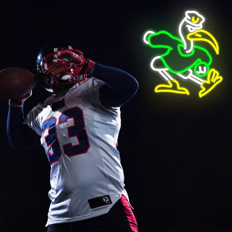 DYUAI University Neon Sign for Wall Decor University Football Team Logo Led Neon Sign for Man Cave Birthday Gifts for Fans Dimmable Led Neon Light for Party Club Bar Dorm Decor Size13.8 * 12.4In(P139) - Image 4