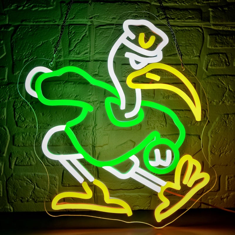 DYUAI University Neon Sign for Wall Decor University Football Team Logo Led Neon Sign for Man Cave Birthday Gifts for Fans Dimmable Led Neon Light for Party Club Bar Dorm Decor Size13.8 * 12.4In(P139) - Image 1