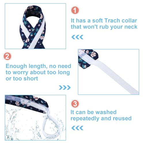 Geiserailie 21 Pcs Tracheostomy Tube Holder Adjustable Tracheostomy Supplies Tube Holder Soft Reusable Tracheostomy Care Kits for Men and Women, One Size Fits Most People - Image 5