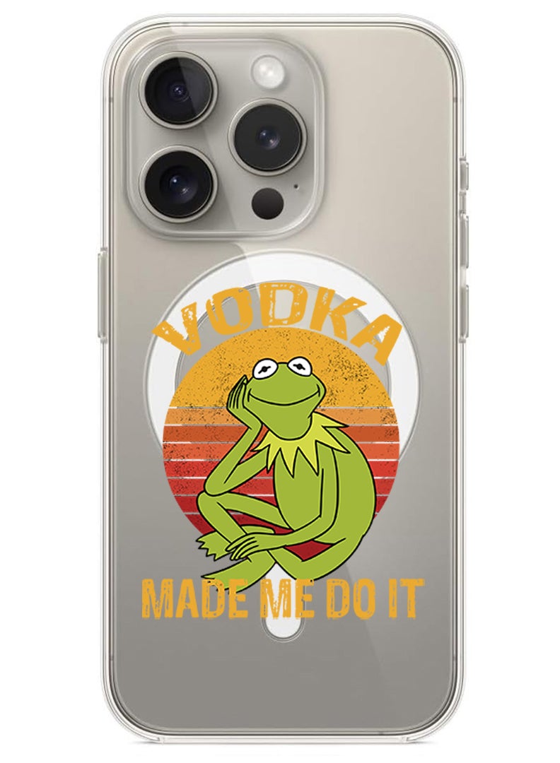 Theodor Magnetic Case for iPhone 15 Pro 6.1-inch Compatible with MagSafe Wireless Charging, Shockproof Phone Bumper Cover Vodka made me do it copy - Image 1