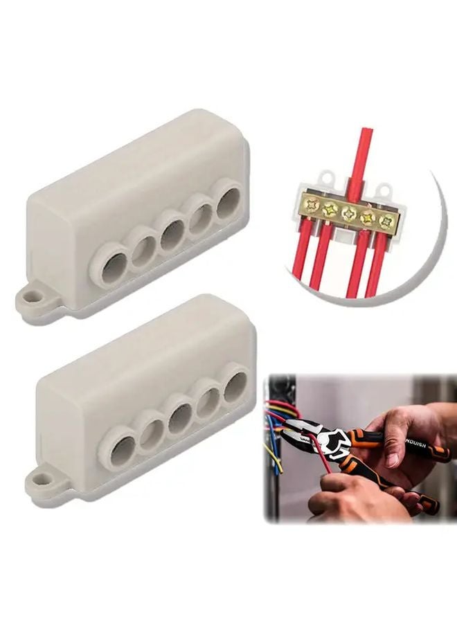 صندوق مقسم الكابلات رباعي الاتجاه الأبيض 1 مدخل و4 مخارج متين لإدارة أسلاك المسرح المنزلي - Image 2