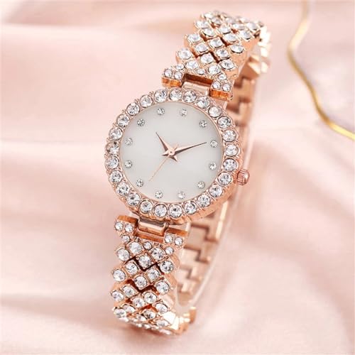 CdyBox Watch Sets Gifts for Women Diamond Bangle Necklace Earrings Ring Watches 5 Pack Dress Jewelry Watch for Female - Image 4