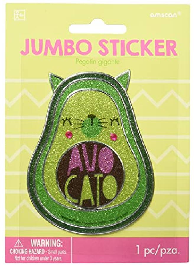 Amscan Glittery Avocato Sticker ; Extra Large ; Multicolor ; 1 Pc. - Image 1