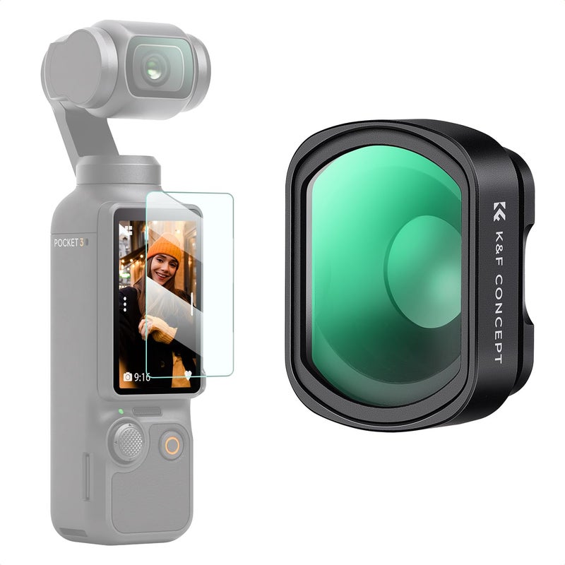 K&F Concept عدسة ماكرو 10X من K&F CONCEPT متوافقة مع DJI Osmo Pocket 3، فلتر مقرب عدسة تصوير ماكرو HD، ملحق مغناطيسي/مطلية متعددة/زجاج بصري - Image 1