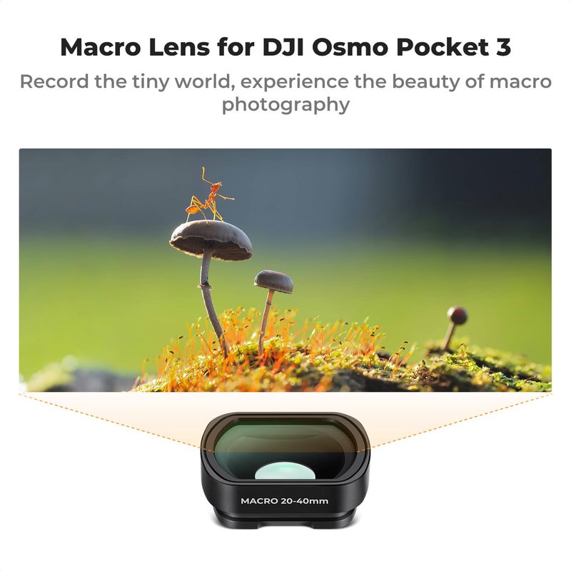 K&F Concept عدسة ماكرو 10X من K&F CONCEPT متوافقة مع DJI Osmo Pocket 3، فلتر مقرب عدسة تصوير ماكرو HD، ملحق مغناطيسي/مطلية متعددة/زجاج بصري - Image 3