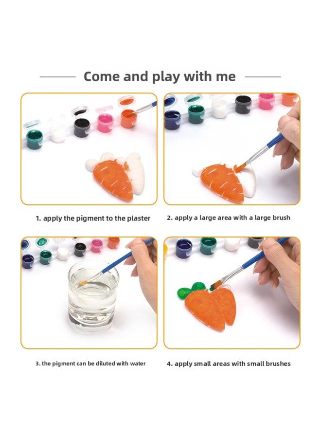 Children's Handmade DIY Coloring Toys Educational Early Education Toys Plaster Painting Doll Creative Painted Parent-Child Handmade Painting-Color:Girls - Image 4