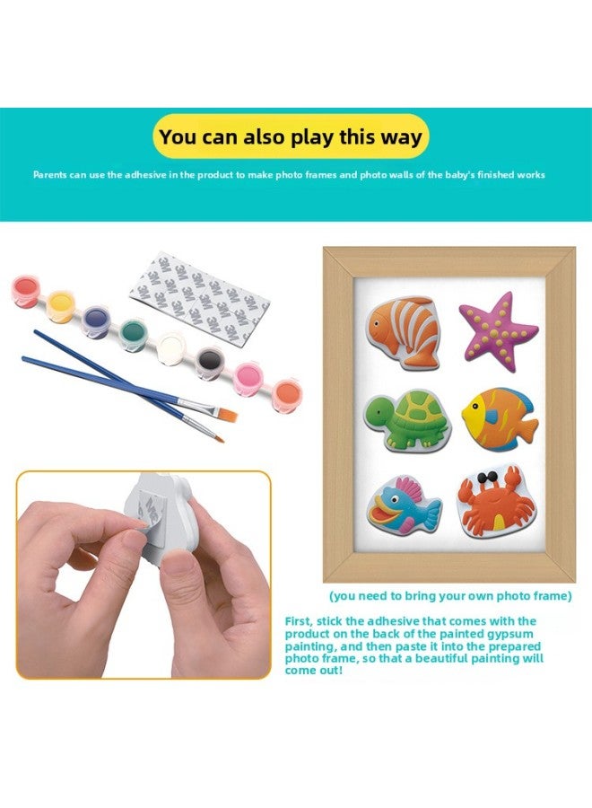 Children's Handmade DIY Coloring Toys Educational Early Education Toys Plaster Painting Doll Creative Painted Parent-Child Handmade Painting-Color:Girls - Image 3