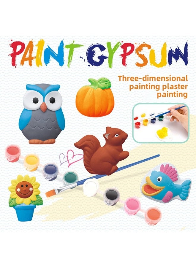 Children's Handmade DIY Coloring Toys Educational Early Education Toys Plaster Painting Doll Creative Painted Parent-Child Handmade Painting-Color:Girls - Image 2