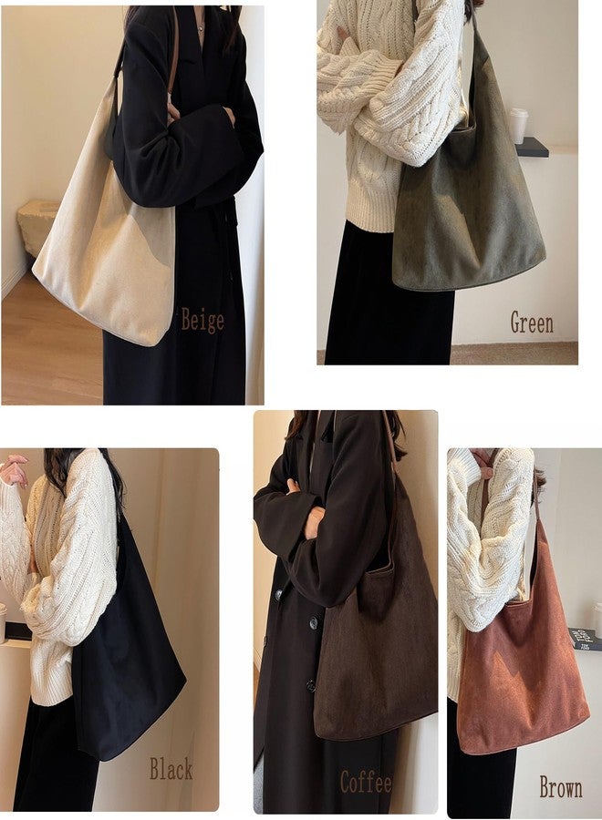 Lramkuy Brown Suede Bag for Women, Brown Suede Tote Bag Purse, Suedes bag for Women, Shoulder Bag (Coffee) - Image 3