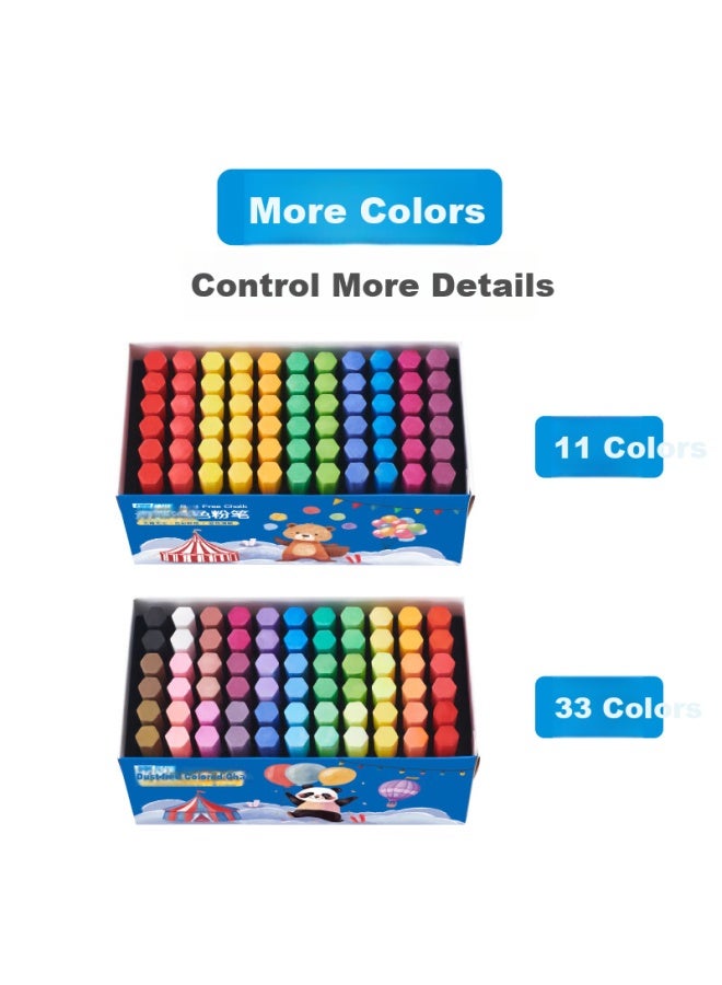 Dsb Colored Chalk 33 Colors 66 Pieces/box Hexagonal Colored Dust-free Non-toxic Chalk Blackboard Teacher Special Blackboard Drawing Painting Ck-6662 - Image 3