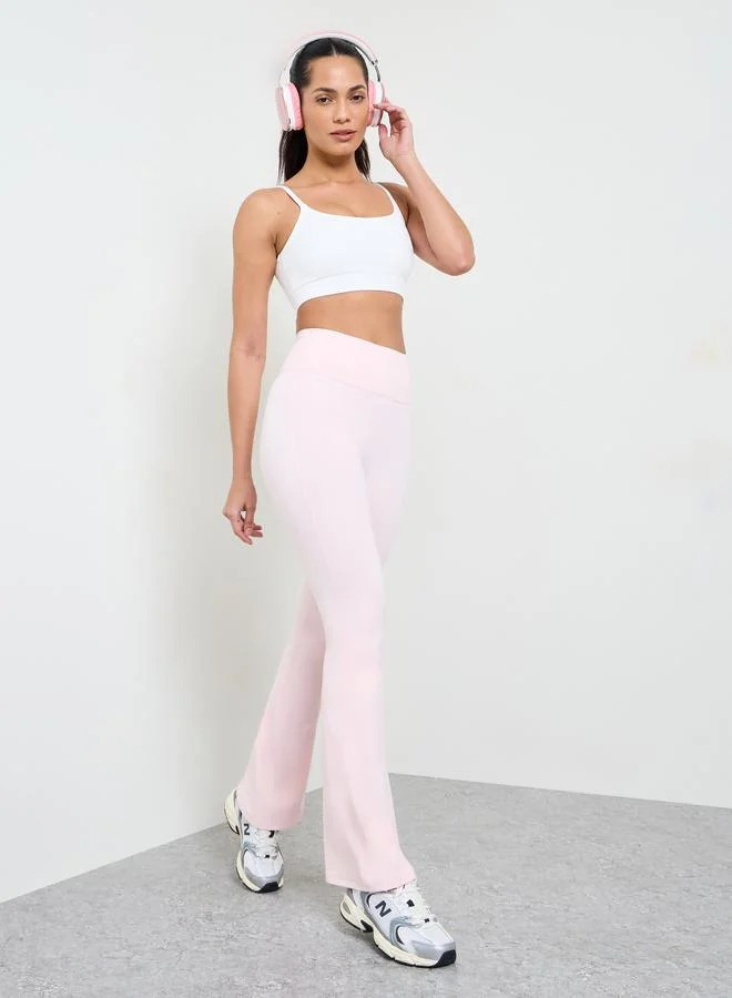 Take Two White Solid High Elastic Breathable Sports Bra