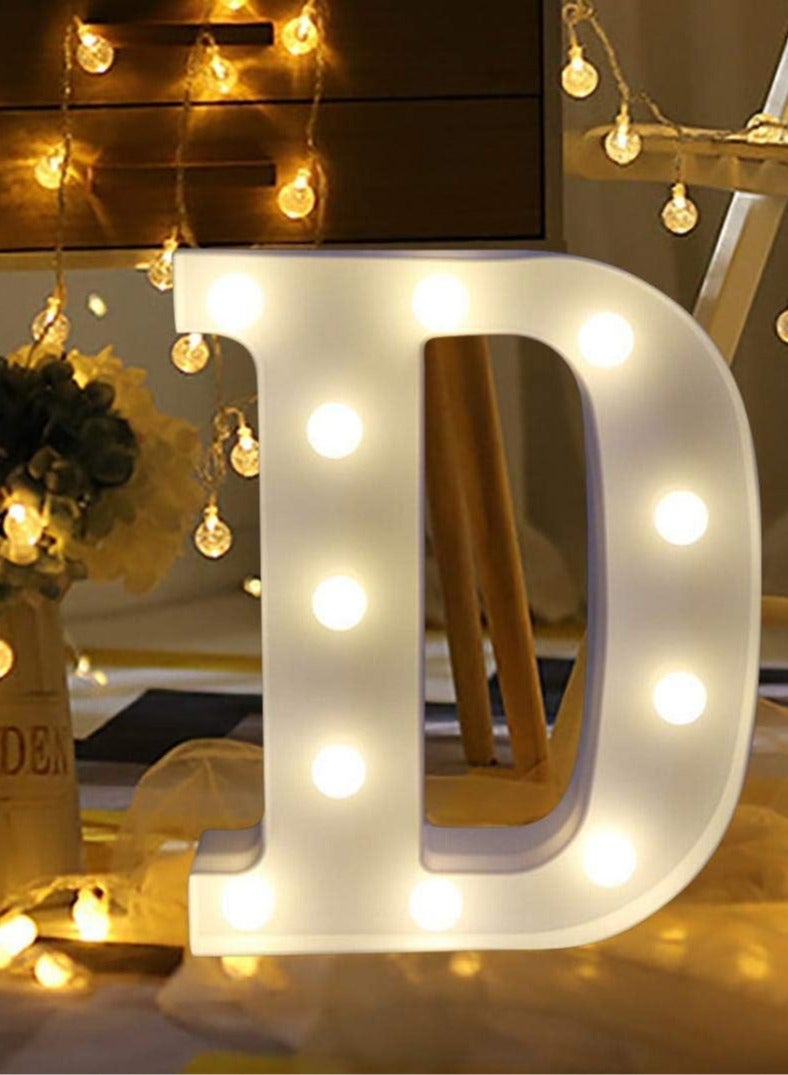 "DAD I LOVE YOU" Alphabet LED Marquee Letter Light Up Plastic Letters Standing Hanging Sign, Alphabet Letter For Wedding Birthday Party Home Decoration Battery Operated White 22cm - Image 2