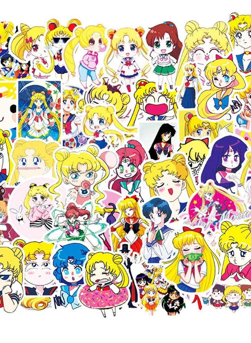 general 50-Piece Sailor Moon Cute Vinyl Waterproof Sticker - Image 1