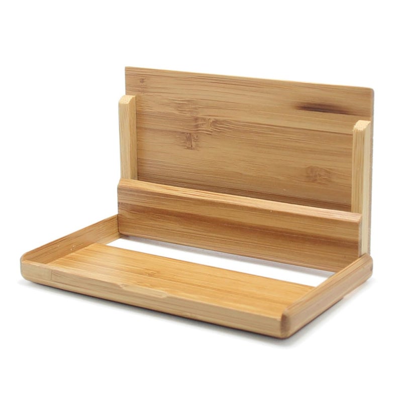 Wooden Business Card Holder Case Portable Storage Box with Rounded Corners for Desk Organization - Image 5