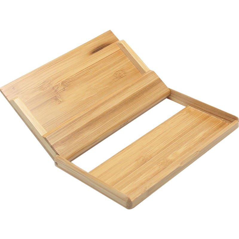 Wooden Business Card Holder Case Portable Storage Box with Rounded Corners for Desk Organization - Image 2