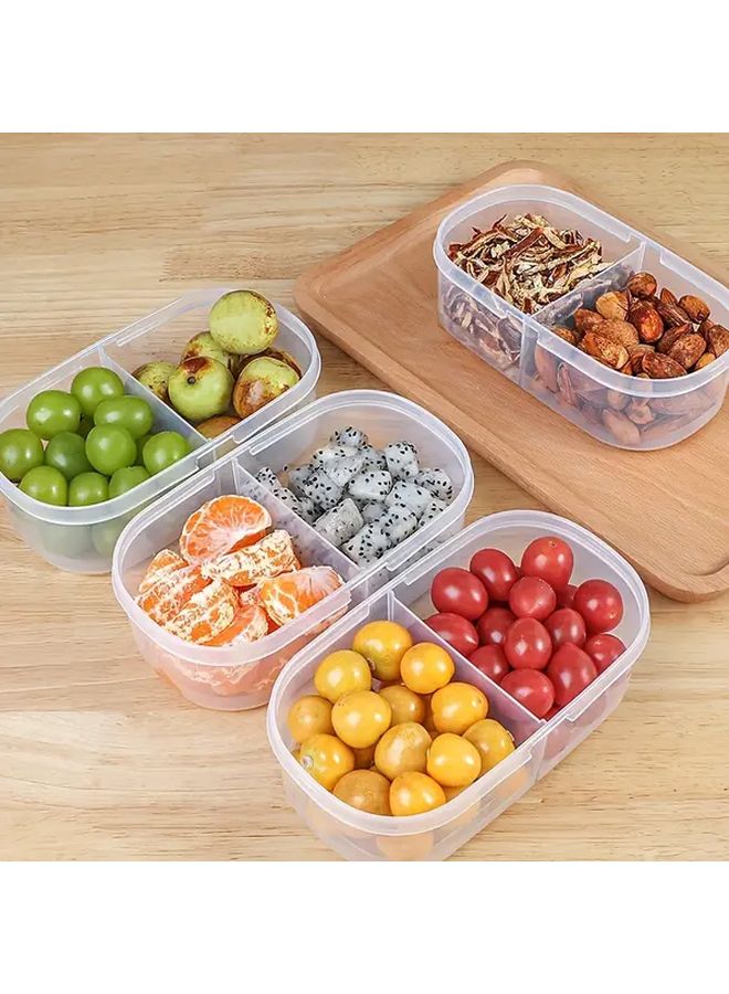 Double Lid Crisper Food Storage Container Plastic Fridge Organizer Box - Image 3