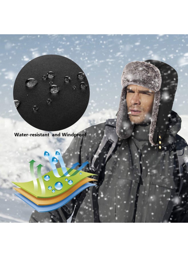 Unigear Unigear Winter Trapper Hat for Men Women, Faux Fur Ushanka Trooper Hat for Hunting Skiing with Detachable Face Mask Black - Image 2