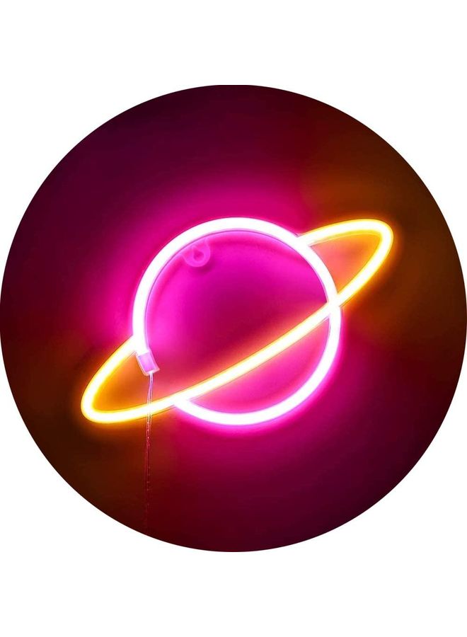 NIBEMINENT Planet Neon Light Pink/Yellow - Image 1