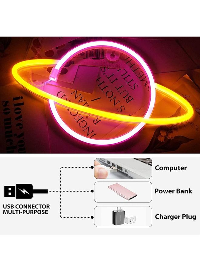 NIBEMINENT Planet Neon Light Pink/Yellow - Image 3