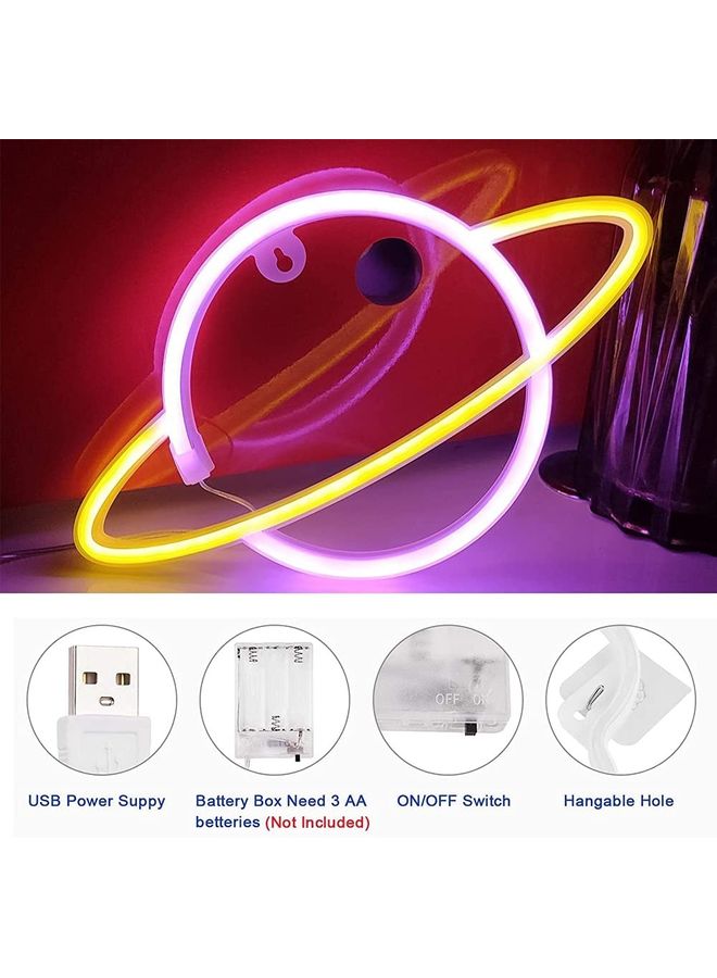 NIBEMINENT Planet Neon Light Pink/Yellow - Image 4