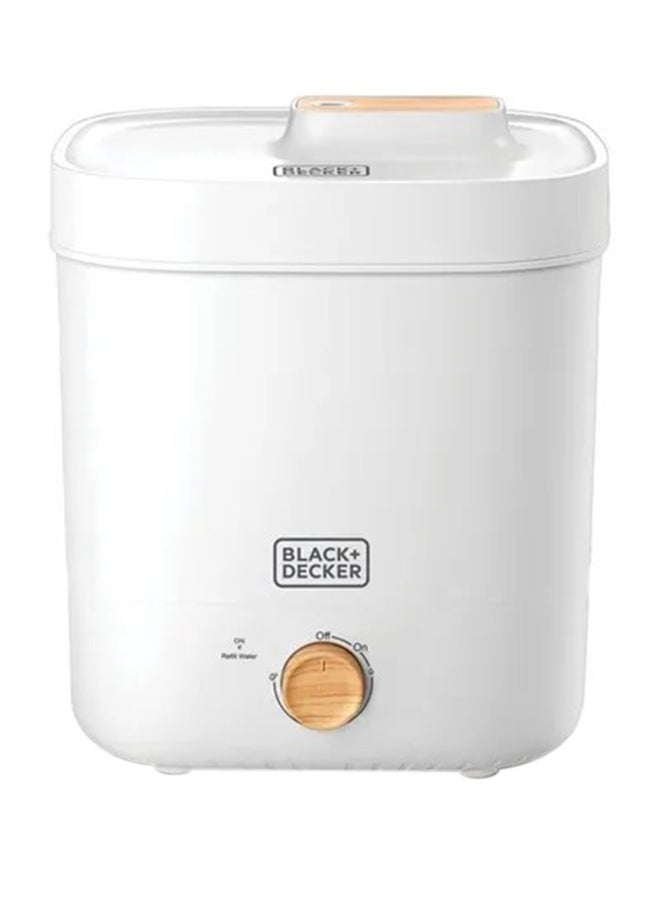 BLACK+DECKER 4L Humidifier For Room Size Upto 40m², 30W | Up to 80% Humidity Control |Has Cool & Warm Mist Options| 12hr Timer + Silent Sleep Mode HM4125-B5 White/Gold - Image 1