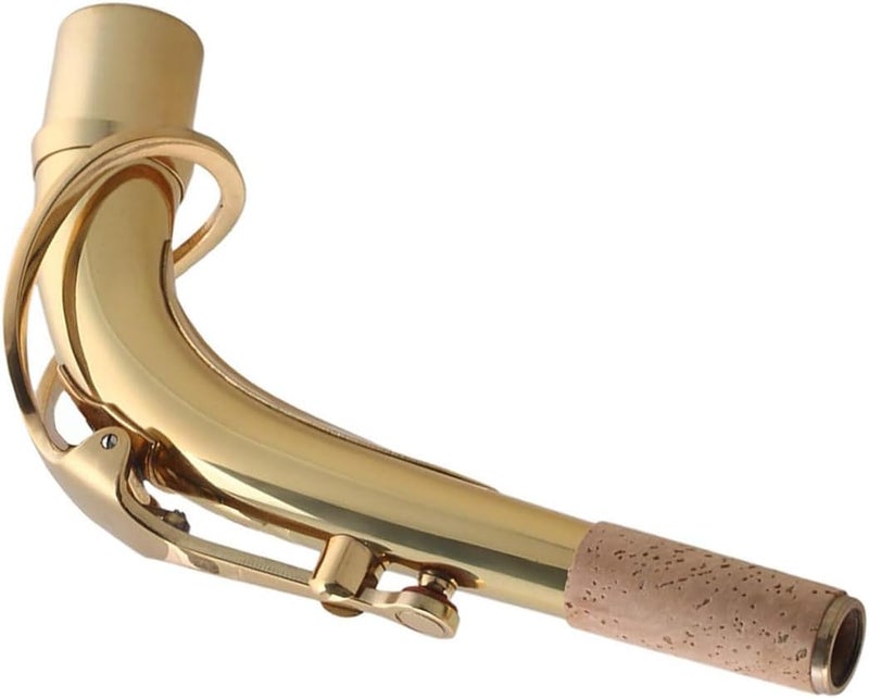 TUOREN Brass Saxophone Bend Neck Assembly for Alto Saxophones - 24.5mm Port Diameter - Gold - Image 1