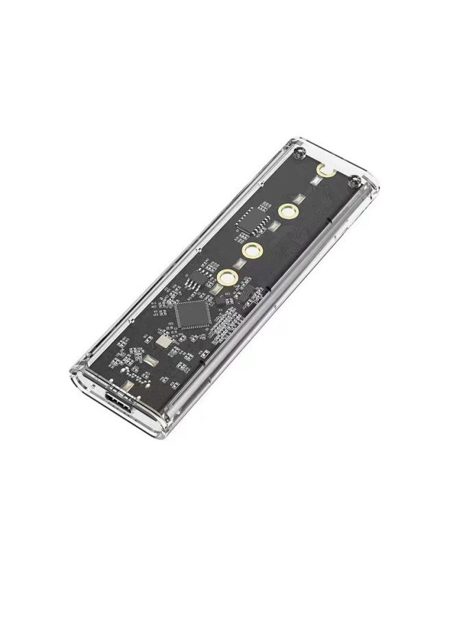 Transparent Push-Pull M.2 Solid State SSD Hard Disk Box NVME/NGFF/SATA To USB3.1 Speed Type-C-Colour:Ngff/nvme Dual Protocol  - Image 1