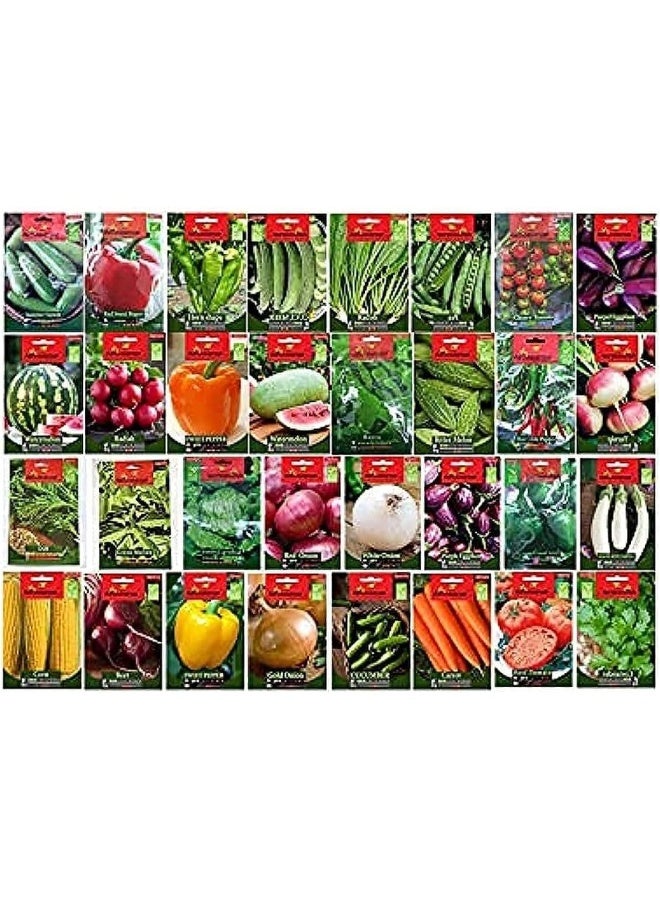 Agrimax أجريماكس مجموعة من بذور الخضروات والأعشاب المختلطة من 32 عبوة