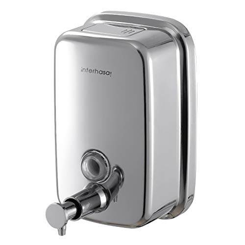 interhasa! Commercial Soap Dispenser Wall Mount 304 Stainless Steel Hand Sanitizer Dispenser, Manual Liquid Gel Soap Dispenser for Public Restroom Bathroom 17oz (500ml - Image 1
