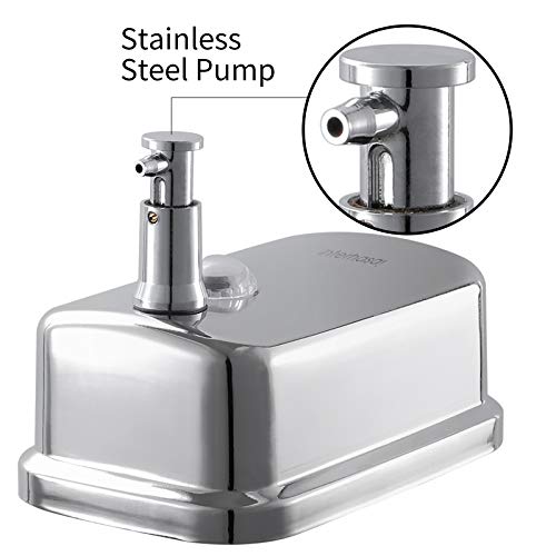 interhasa! Commercial Soap Dispenser Wall Mount 304 Stainless Steel Hand Sanitizer Dispenser, Manual Liquid Gel Soap Dispenser for Public Restroom Bathroom 17oz (500ml - Image 5