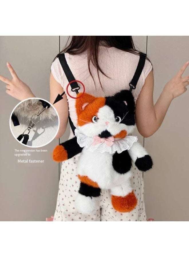 40cm PlushThree-flower Backpack Cat Shoulder Bag for Kids Girls Gift