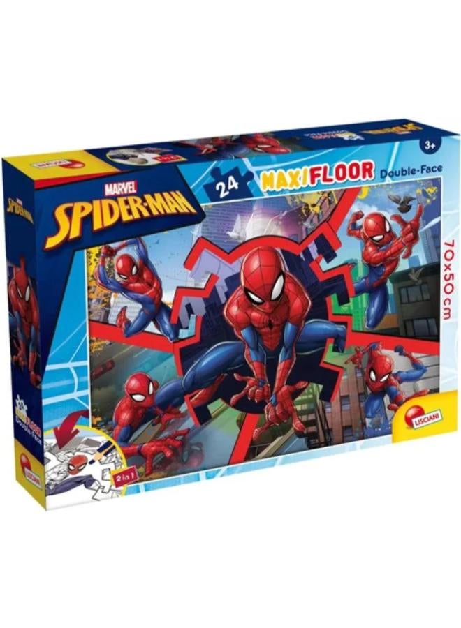 Lisciani Marvel Spiderman Double-Face Maxi Floor Puzzle - 24 Pieces - Image 1