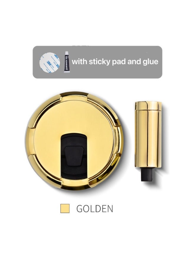 Magnet Door Stopper AntiCollision Doorstop Holder Alloy Strong Magnetic Mute Door Stopper for Bathroom Floor Suction Door Golden - Image 3