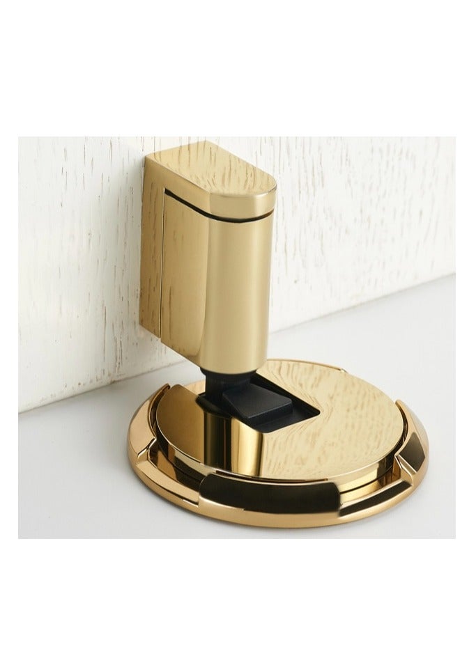 Magnet Door Stopper AntiCollision Doorstop Holder Alloy Strong Magnetic Mute Door Stopper for Bathroom Floor Suction Door Golden - Image 2