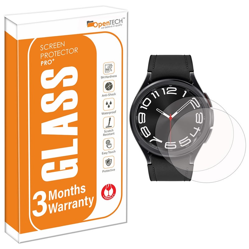 OpenTech ® Tempered Glass Screen Protector Compatible for Samsung Galaxy Watch 6 Classic 47mm / Samsung Galaxy Watch Ultra (47mm) (Pack of 2) with Easy Installation kit - Image 1