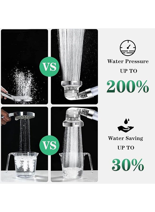 Beauenty Water Saving Ionic Filtered Shower Head, 3 Modes High Pressure Handheld Showerhead with 3 Pcs PP Cotton Filter and Filter Stones Set, Easy Install Ideal For Spa Hair Therapy - Image 5