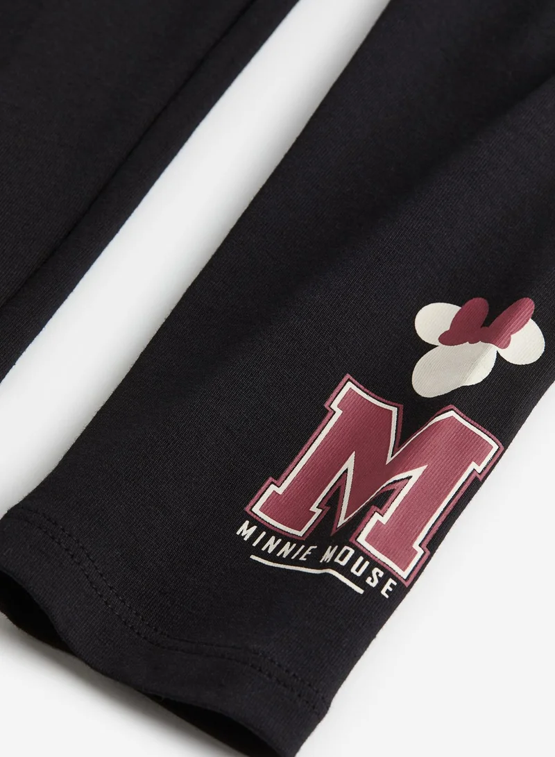 H&M Kids Mickey & Minnie Print Hoodie & Trouser Set